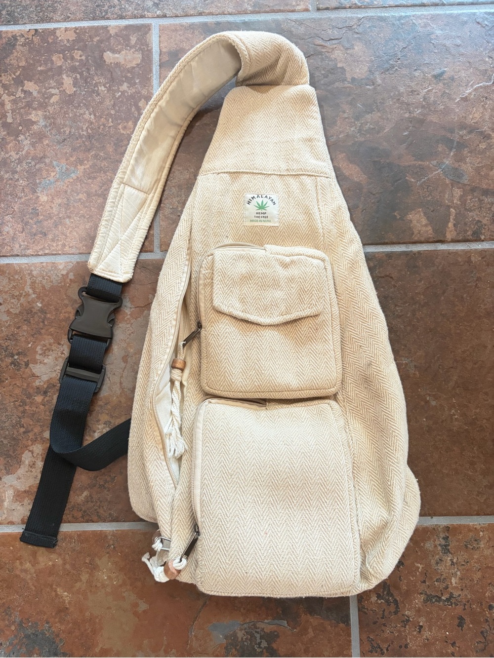 Himalayan Hemp Sling Bag Cream